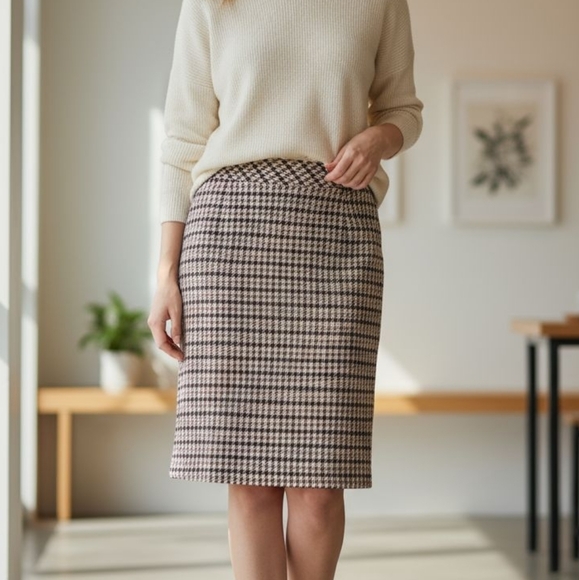 Talbots Dresses & Skirts - Talbots Petites Houndstooth Pencil Skirt 10 Petite